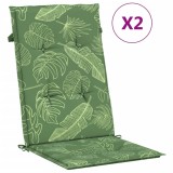 Cumpara ieftin Perne de scaun spatar inalt, 2 buc., model frunze, textil