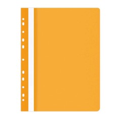 Dosare din Plastic cu Sina si Multiperforatii, 25 Buc/Set, 225x305 mm, Capacitate de 200 Coli, Culoare Portocalie, Dosare din Plastic OFFICE Products, foto