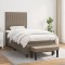 vidaXL Pat box spring cu saltea, gri taupe, 100x200 cm, textil 3136737