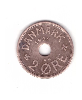 Moneda Danemarca 2 ore 1929, stare buna, curata foto