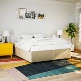 VidaXL Cadru de pat fără saltea, crem, 200x200 cm, textil