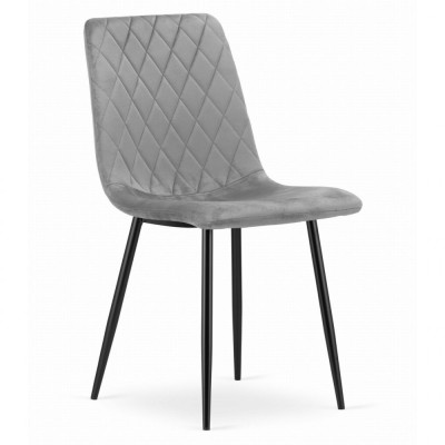 Scaun bucatarie/living, Artool, Turin, catifea, metal, argintiu si negru, 44.5x53x88.5 cm foto
