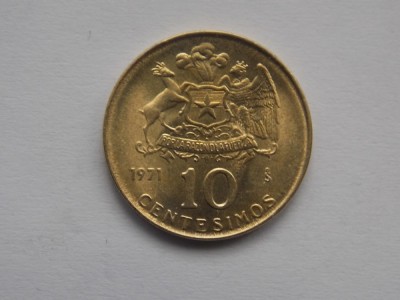 10 CENTESIMOS 1971 CHILE foto