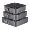 Set 3 Tavi Tort Patrate Detasabile Metalice Antiaderente Cuptor, 24/26/28 cm