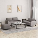 VidaXL Set de canapea cu perne, 3 piese, gri taupe, material textil