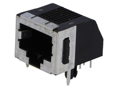 Soclu RJ45 Cat 3 Ecranat Profil Jos Cu Blocare Panou foto
