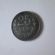 Luxemburg 25 Centimes 1922 moneda magnetica din fier