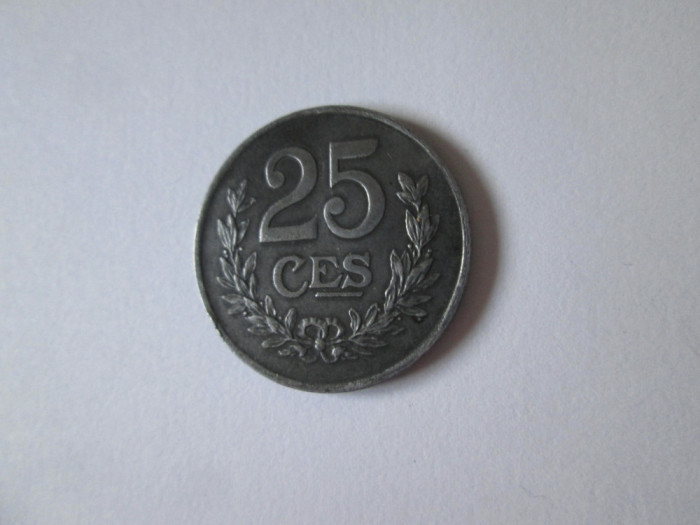 Luxemburg 25 Centimes 1922 moneda magnetica din fier