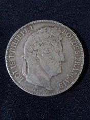 Fran?a 1843 B - 5 franci - Moneda de argint foto
