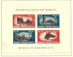 1948 - Munca in Comunicatii, bloc nestampilat foto