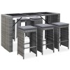 VidaXL Set mobilier bar de grădină cu perne, 7 piese, gri, poliratan 49561