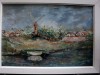 Pictura Ulei Peisaj Moara Vant F. Caragea, Panza 39x57cm, Semnata, Cu Certificat Autenticitate