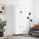vidaXL Dulap &icirc;nalt, alb, 69,5x34x180 cm, lemn compozit