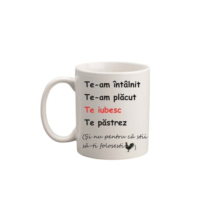 Cana alba personalizata, Te-am intalnit, INOVATIX&reg;. 330ml