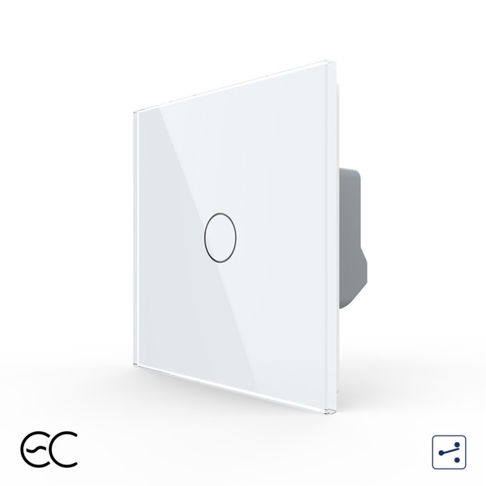 Intrerupator Simplu Cap Scara / Cruce cu Touch LIVOLO din Sticla - Protocol ZigBee EC SmartElectro IntelligentHouse