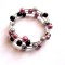 Bratara perle sticla , bratara perle roz, negre si gri 36038