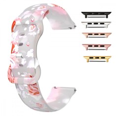 Curea silicon, compatibila Apple Watch 9|8|7|6|5|4|3|2|1 Series, 41mm|40mm|38mm, Quick Release, Transparent Rose