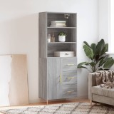 VidaXL Dulap &icirc;nalt, gri sonoma, 69,5x34x180 cm, lemn compozit