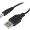 Cablu USB A la DC 5,5/2,1 Negru 0,8m