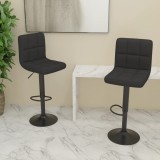VidaXL Scaune de bar, 2 buc., negru, material textil