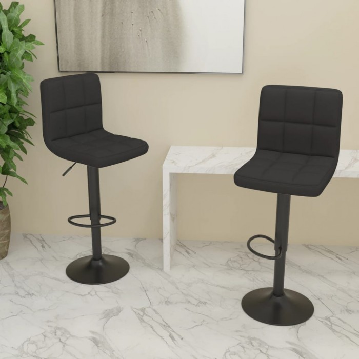 vidaXL Scaune de bar, 2 buc., negru, material textil