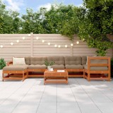 vidaXL Set de lounge pentru grădină 8 pcs Maro Ceară Lemn masiv de pin 3418090