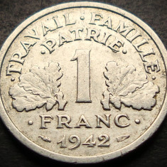 Moneda istorica 1 FRANC - FRANTA, anul 1942 * cod 3867