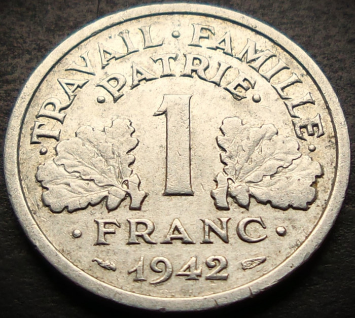 Moneda istorica 1 FRANC - FRANTA, anul 1942 * cod 3867