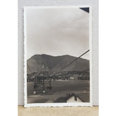 FUNICULAR PENTRU MINEREU IN ZONA MUNTOASA , FOTOGRAFIE TIP CARTE POSTALA , MONOCROMA, NECIRCULATA , PERIOADA INTERBELICA
