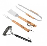 Set Ustensile Gratar - Perie tripla, Spatula, Furculita, Cleste