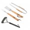 Set Ustensile Gratar - Perie tripla, Spatula, Furculita, Cleste