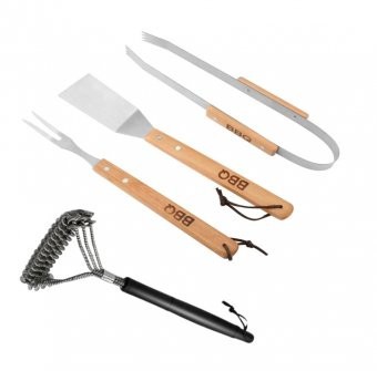 Set Ustensile Gratar - Perie tripla, Spatula, Furculita, Cleste
