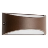 Aplica exterior cu LED Scudo 90192, orientare in sus / in jos, 10W, lumina calda, maro inchis + alb, modern