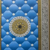 Tapet Versace Kontinent, auriu, albastru, dormitor, living, 1435