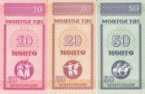 Bancnota Mongolia 10, 20 si 50 Mongo (1993) - P49-51 UNC ( set x3 )
