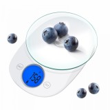 Cantar de bucatarie multifunctional, 5kg, Functie tara, Cantarire lichide, Control touch, Alb