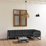 vidaXL Set mobilier de grădină cu perne, 6 piese, lemn masiv de pin 3076611
