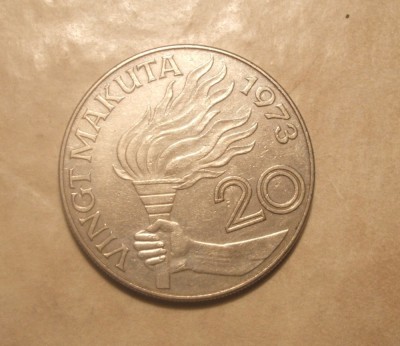 ZAIR 20 MAKUTA 1973 foto