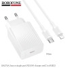 Incarcator Borofone 30W set cu cablu Lightning Alb