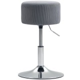 HOMCOM Taburet &Icirc;nalt de Bucătărie Reglabil &icirc;n &Icirc;nălțime 52-66 cm Tapitat cu Catifea Rotativ 360&deg; Gri | Aosom Romania