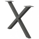 VidaXL Picioare pentru măsuță de cafea &icirc;n formă de X, 2 buc., antracit, 70x(42-43) cm, oțel