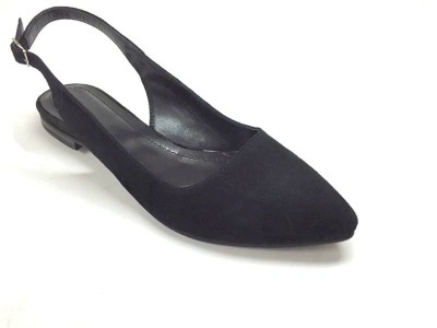 Balerini decupati din piele Black Velvet Lia foto