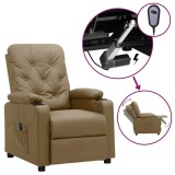Cumpara ieftin Fotoliu rabatabil electric, cappuccino, piele ecologica