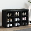 Gossi banca de pantofi, negru, 82x32x50 cm, lemn prelucrat