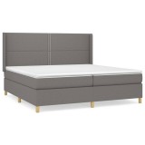 Cumpara ieftin Pat box spring cu saltea, gri inchis, 200x200 cm, textil