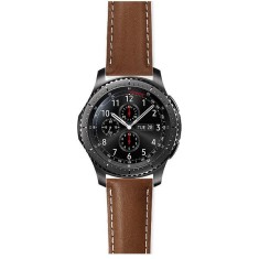 Curea din piele Edman compatibila Samsung Gear S3, Quick Release, 22mm, Maro inchis
