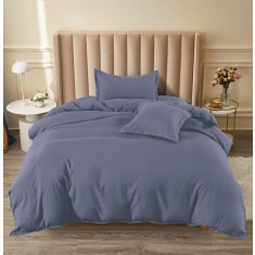 Lenjerie De Pat Klopp Xc028, Bumbac, 4 Piese, Cu Elastic, Albastru