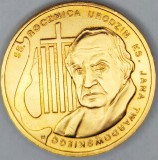 POLONIA 2 ZLOTI / ZLOTE 2010 , 95th Anniversary JAN TWARDOWSKI , XF+/ a UNC , KM 730