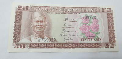 bancnota sierra leone 50c 1981 foto