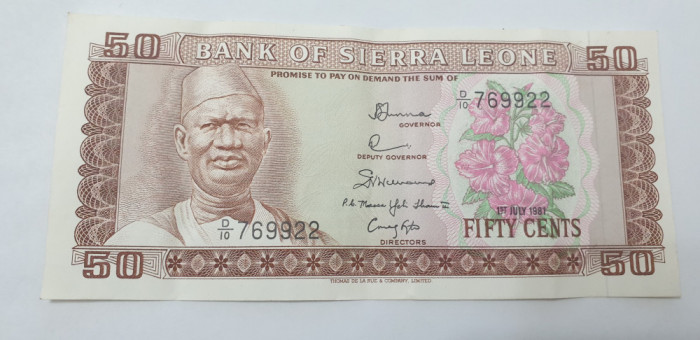bancnota sierra leone 50c 1981